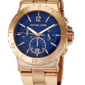 Michael Kors Ladies Bel Air rose gold and blue watch